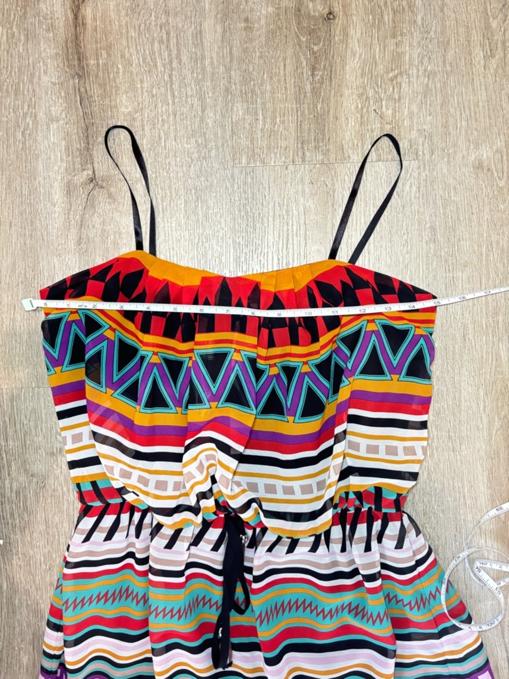 City Triangles Red, Orange, Purple & Teal Geometric Maxi Dress Like New - Picture 13 of 16